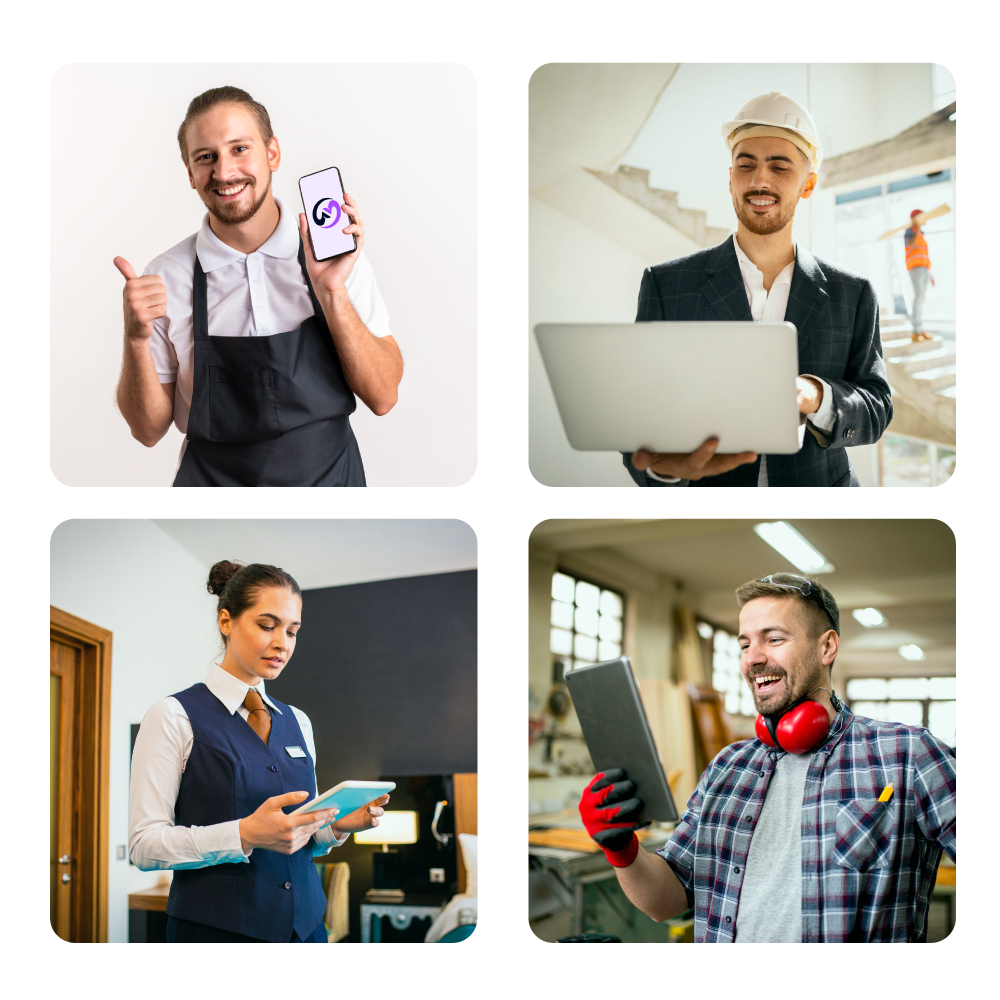 employes utilisant application operationse entreprise